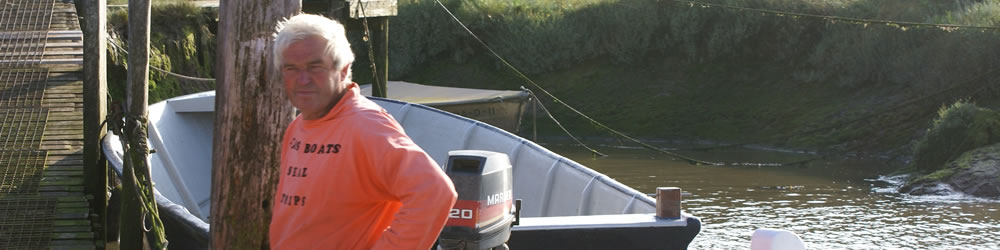 Graham Bean waiting at our pontoon